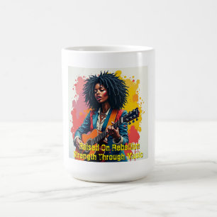 Custom Black Woman Guitarist Art Inspirational Coffee Mug