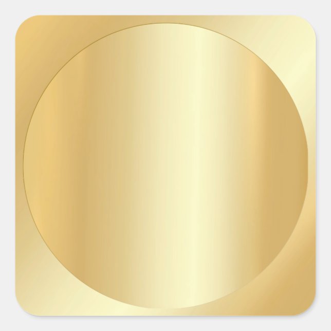 Custom Blank Faux Gold Template Elegant Add Text Square Sticker (Front)