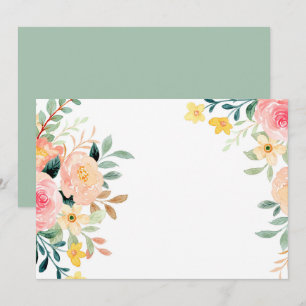 Custom Blank Floral Watercolor Invitation