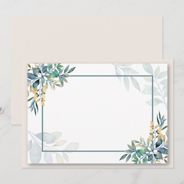 Custom Blank Green Leaves Save The Date (Front/Back)