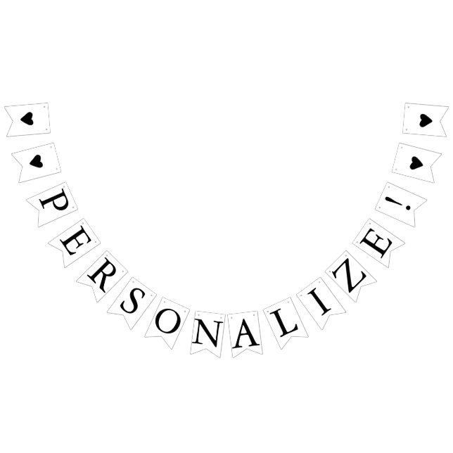 Custom Blank Heart Wedding Bunting Flag Banner  (All)