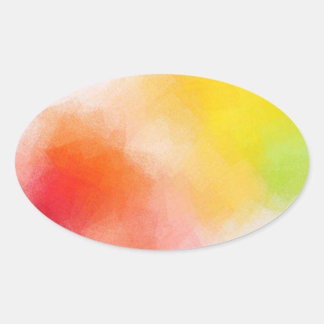 Custom Blank Modern Colourful Abstract Art Templat Oval Sticker (Front)