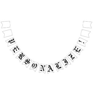 Custom Blank Old English Gothic Wedding Bunting