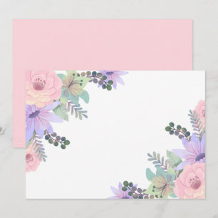 Custom Blank Pink Purple Floral Save The Date