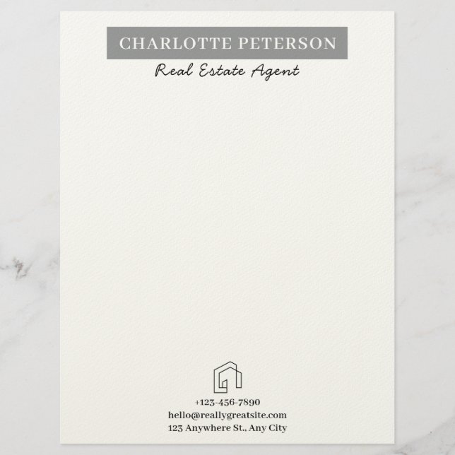 Custom Blank Real Estate  Letterhead (Front)