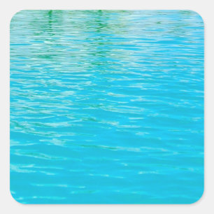Custom Blank Template Blue Green Sea Water Square Sticker