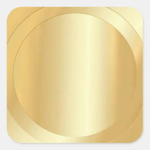 Custom Blank Template Faux Gold Add Your Text Square Sticker