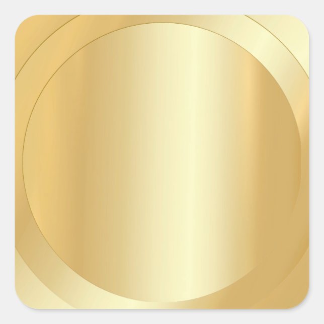 Custom Blank Template Faux Gold Add Your Text Square Sticker (Front)