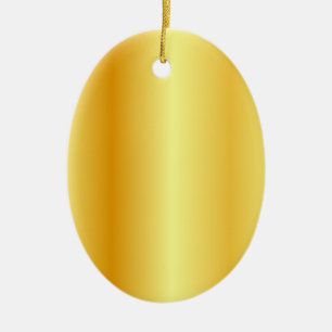 Custom Blank Template Faux Gold Metallic Look Ceramic Ornament