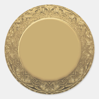 Custom Blank Template Gold Faux Foil Classic Round Sticker