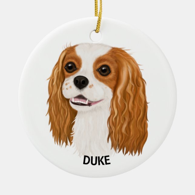 Custom Blenheim Cavalier King Spaniel Ceramic Ornament (Front)