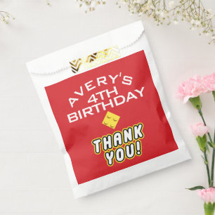 Custom BLOCK PARTY Colourful Bricks Thank You Favour Bag