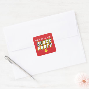Custom BLOCK PARTY Colourful Bricks Toy Builder Square Sticker