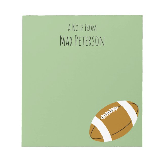 Custom Blonde Boy Football Notepad (Front)