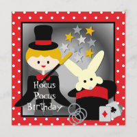 Custom Blonde Boy Hocus Pocus Birthday Invites