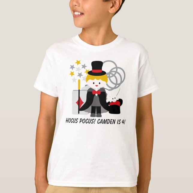 Custom Blonde Boy Hocus Pocus Magic T-shirt (Front)