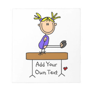Custom Blonde Girl Gymnast on Balance Beam Notepad