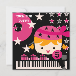 Custom Blonde Girls Rock Star Birthday Invitations