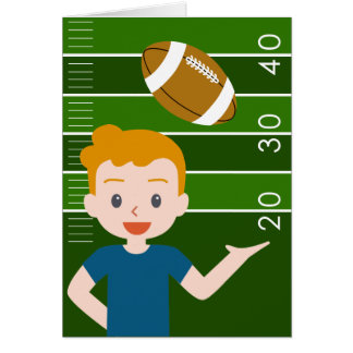 Custom Blonde Hair Boy Football Party Cards