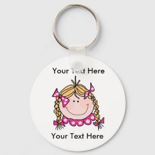Custom Blonde Hair Girl Keychain