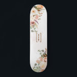 Custom Bloom Rustic Floral Monogram Name Skateboard<br><div class="desc">Floral rustic girly skateboard you can customise with a name or initials by clicking the personalise button above</div>