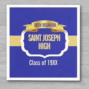Custom Blue 50th Class Reunion  Napkin