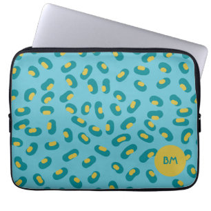 custom blue  abstract animal skin laptop bag case