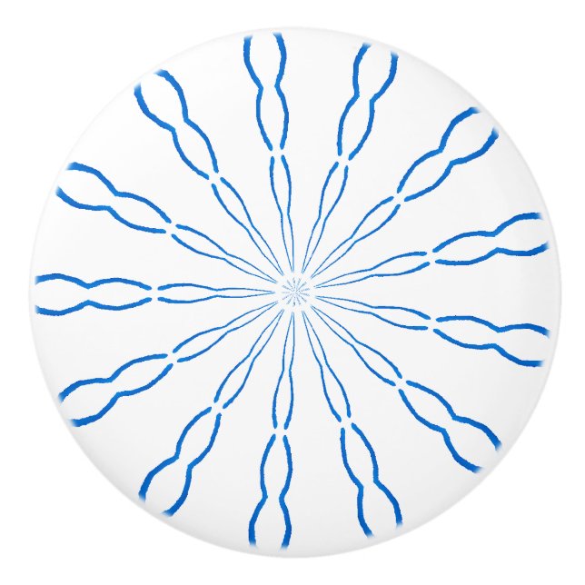 Custom Blue Abstract Knob (Front)