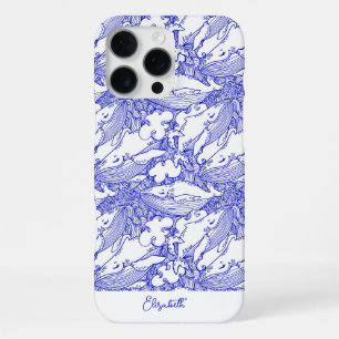 Custom Blue And White Humpback Whale iPhone 16 Pro Max Case
