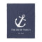 Custom Blue and White Nautical Anchor Blanket