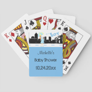 Custom Blue Baby Shower Deck Of Playing Cards