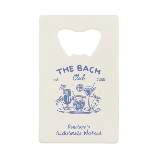 Custom Blue Bachelorette Party Favour Bottle Opene (Front)