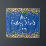 Custom Blue Backdrop Birthday Party Photo Booth Tapestry<br><div class="desc">custom backdrop for photo booth,  sparkle birthday twinkle 15th 18th,  glitter anniversary sweet 16 16th,  personalised 30th 21st 25th 35th,  bridal shower hen do weekend,  wedding night sparkly son boy,  husband bach prop bachelorette party,  quinceanera 40th 50th 60th 70th,  20th vow renewal graduation grad,  daughter girl blue white gold</div>
