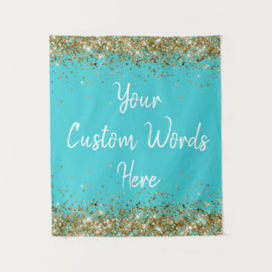 Custom Blue Backdrop Birthday Party Photo Booth Tapestry