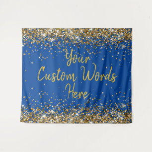 Custom Blue Backdrop Birthday Party Photo Booth Tapestry