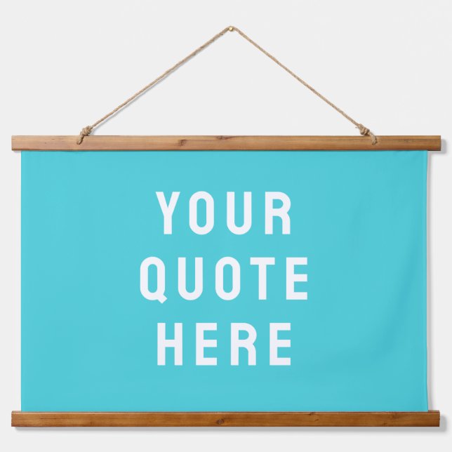 Custom Blue Banner Personalised Your Quote Wall Hanging Tapestry (Front)