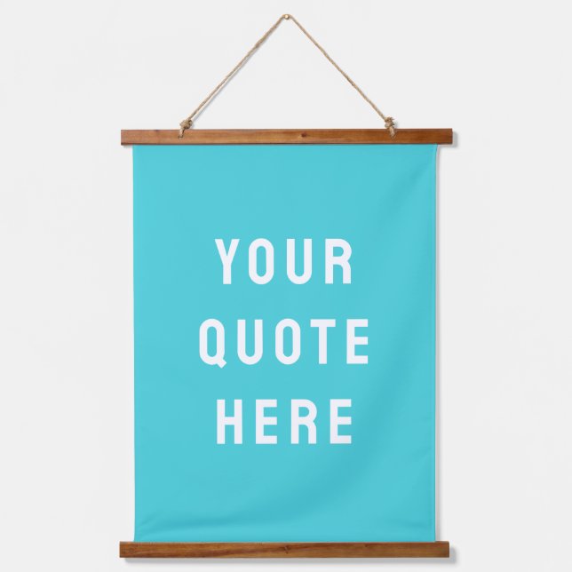 Custom Blue Banner Personalised Your Quote Wall Hanging Tapestry (Front)