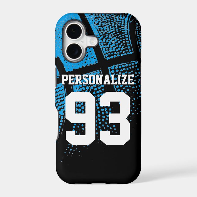 Custom blue basketball jersey number iPhone 6 case (Back)