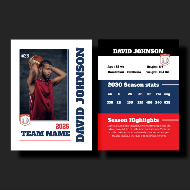 Custom Blue Basketball Trading Card Player Profile (Creator Uploaded)