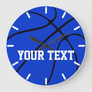 Custom Blue Basketball Wall Clock