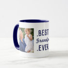 Custom Blue Best Grandpa Ever 2 Photo Mug