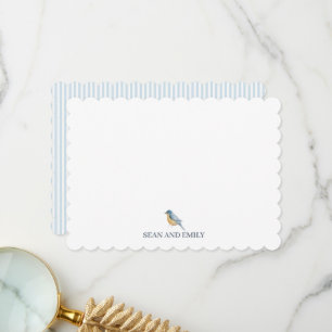 Custom Blue Bird Nature Painting Stationary Thank You Card