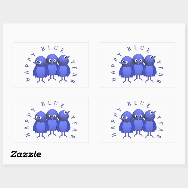 Custom Blue Birds Rectangular Sticker (Sheet)