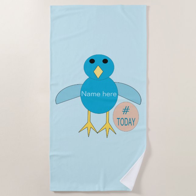 Custom Blue Birthday Boy Chick Beach Towel (Front)