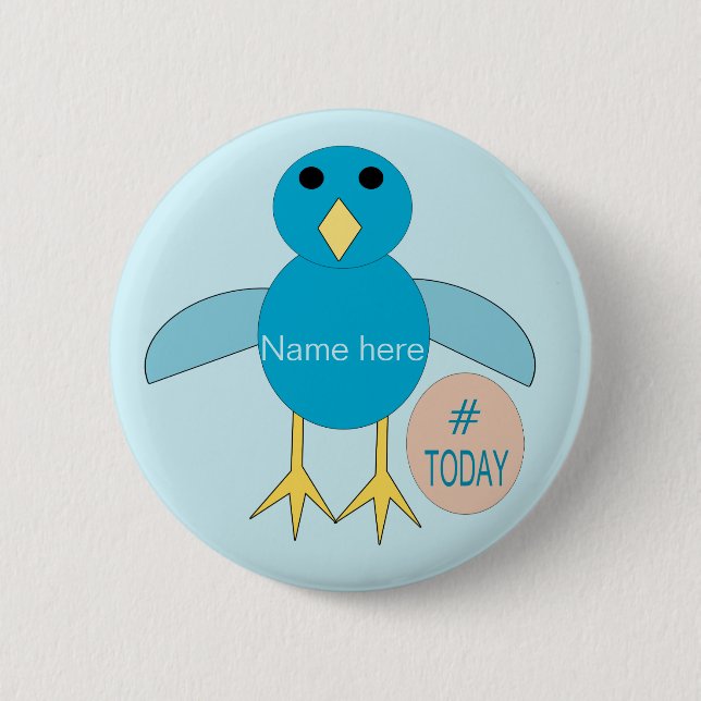 Custom Blue Birthday Boy Chick Button (Front)
