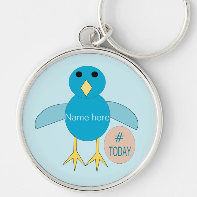 Custom Blue Birthday Boy Chick Keychain (Front)