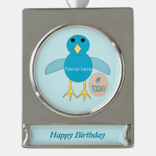 Custom Blue Birthday Boy Chick Ornament