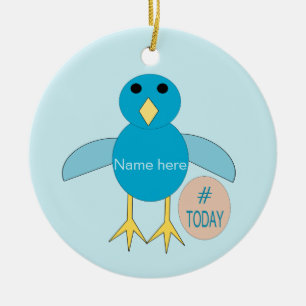 Custom Blue Birthday Boy Chick Ornament