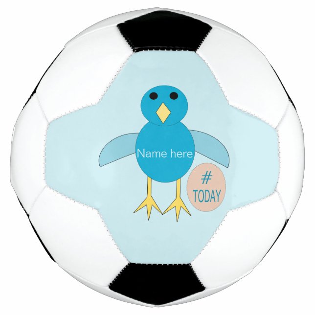 Custom Blue Birthday Boy Chick Soccer Ball (Front)