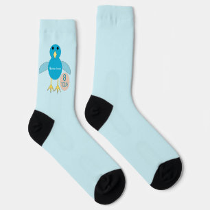 Custom Blue Birthday Boy Chick Socks